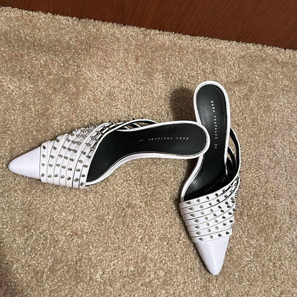 Zara white studded heels - Picture 3 of 7
